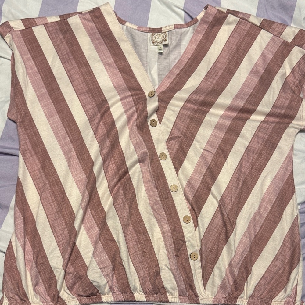 Striped Button-Up Blouse